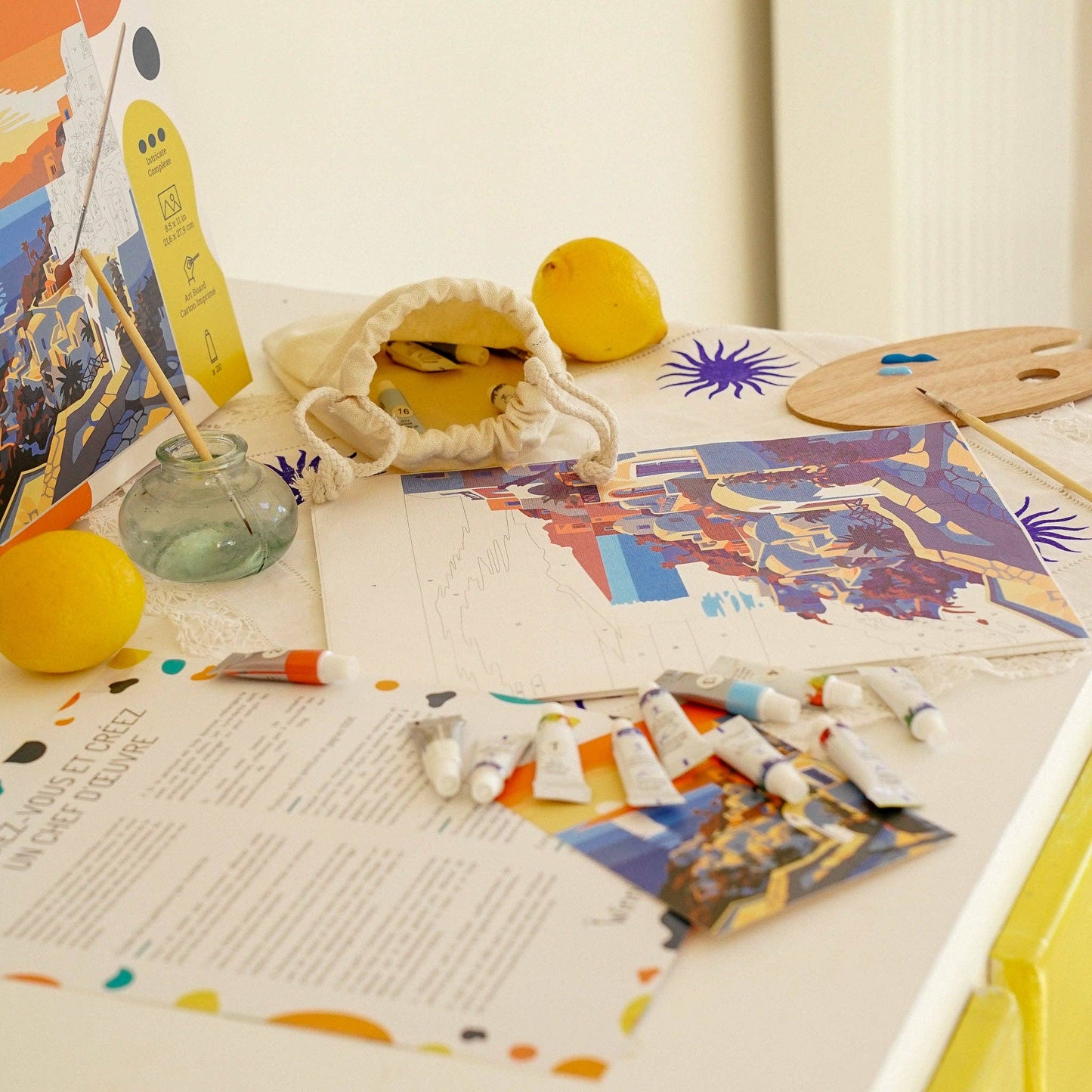 Santorini Sunset – Mediterranean Paint by Number Kit