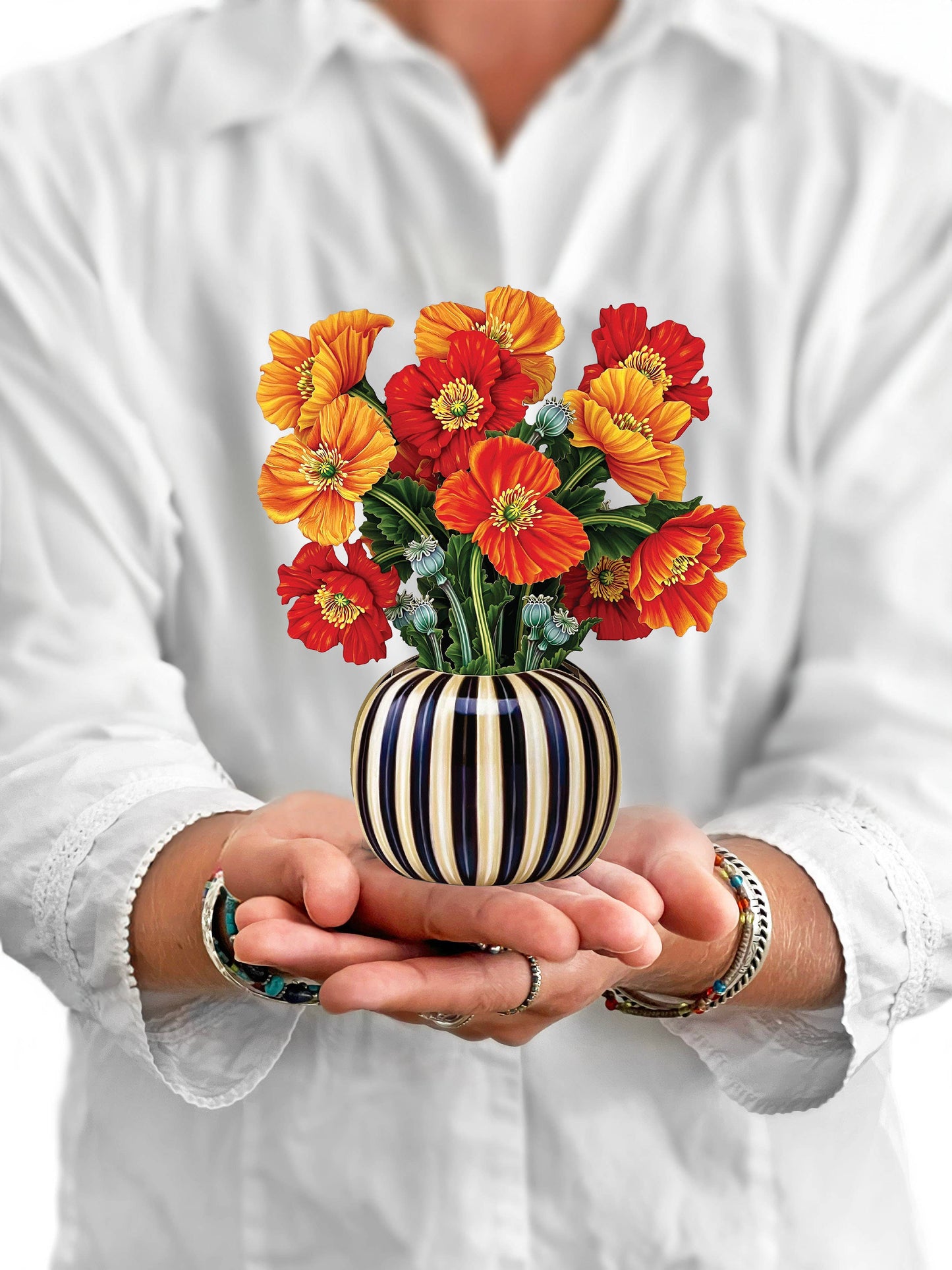 Mini French Poppies (10 Pop-up Greeting Cards)
