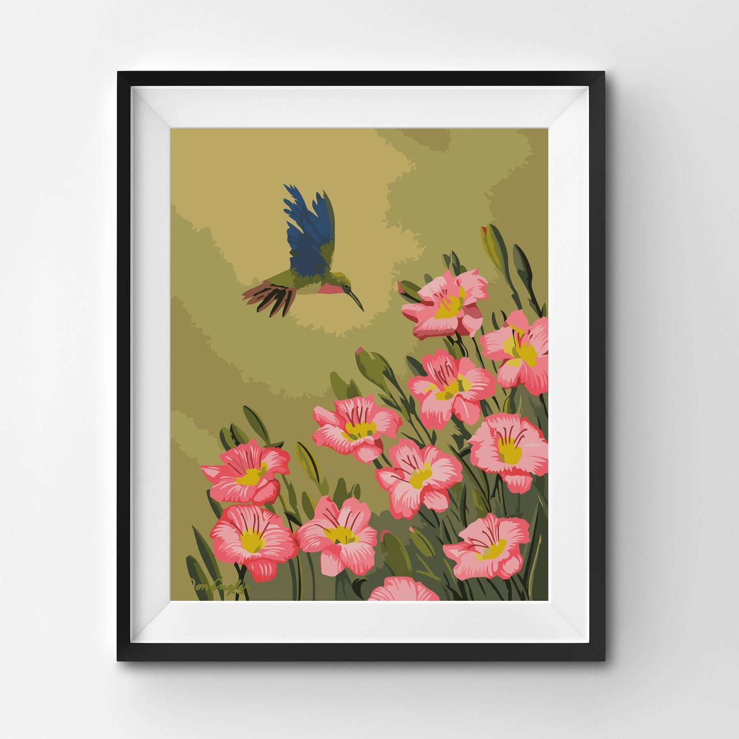 Hummingbird in Bloom – Nature-Inspired Paint by Number Kit