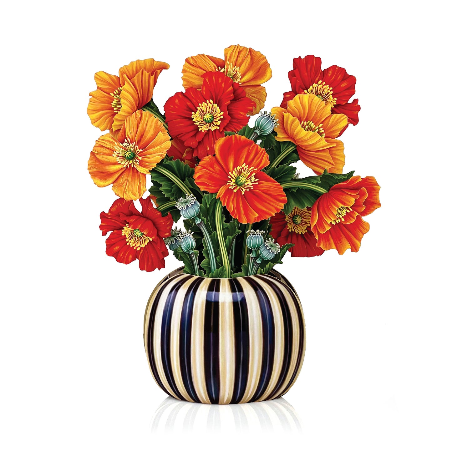 Mini French Poppies (10 Pop-up Greeting Cards)