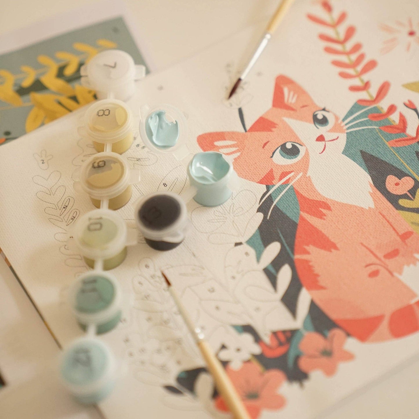 Kitten’s Floral Haven – Kids Paint by Number Kit (Ages 8+)