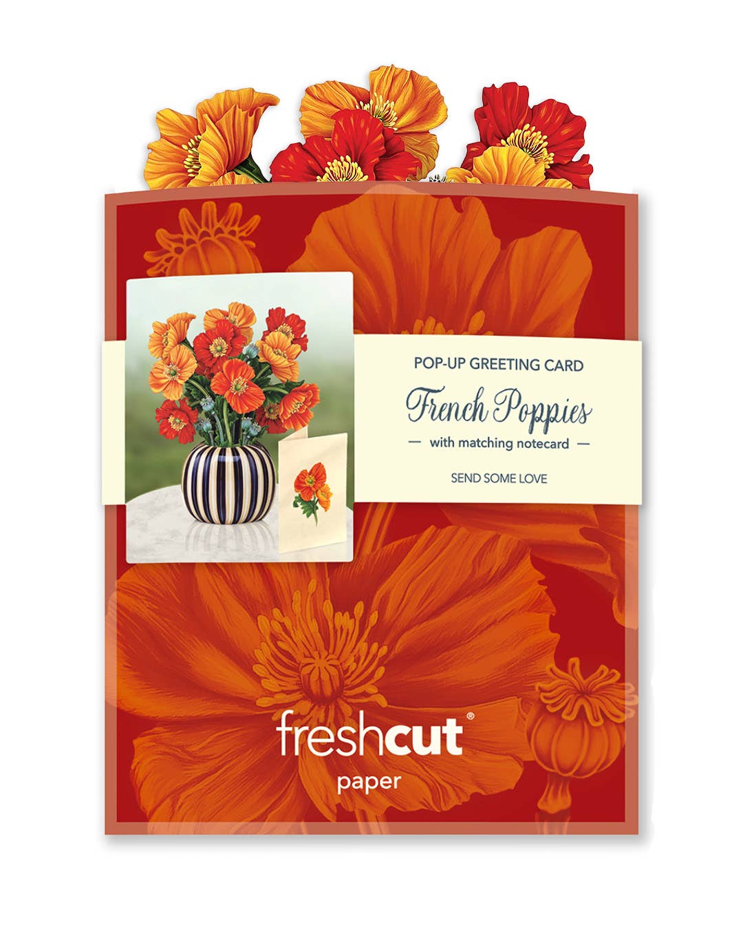 Mini French Poppies (10 Pop-up Greeting Cards)