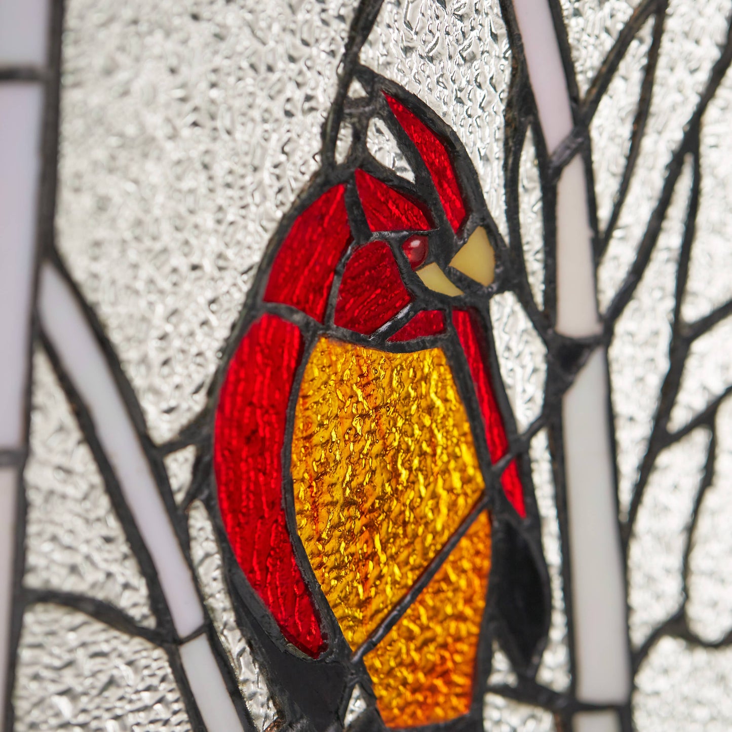 18.5"H Annabelle Red Cardinal Stained Glass Window Panel