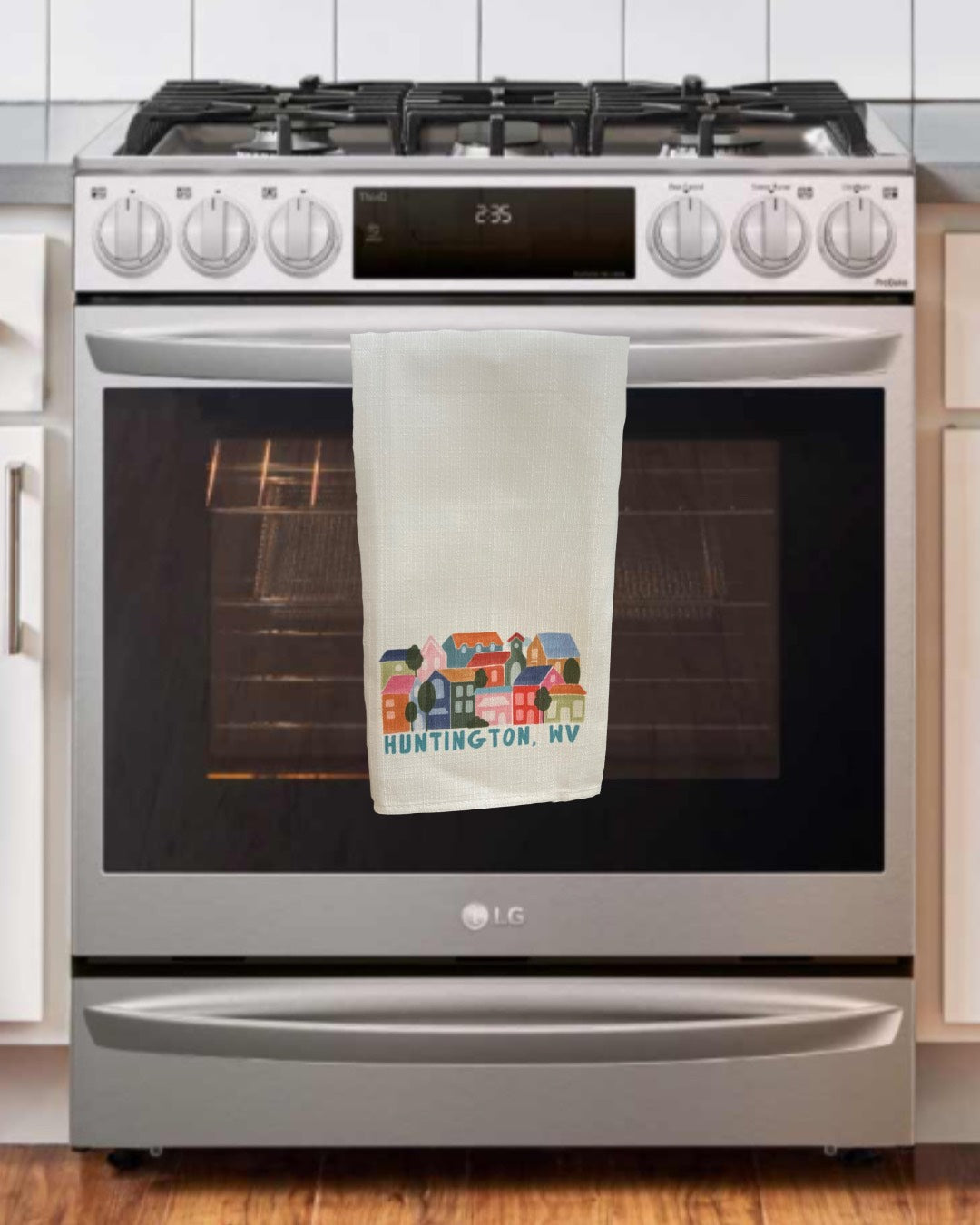 Stacked Huntington WV Tea Towel