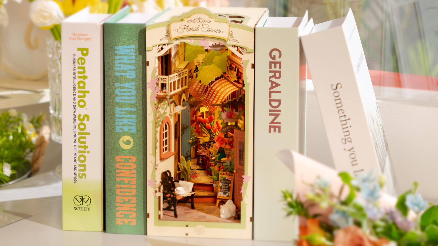 Rolife Floral Corner DIY Book Nook Kit
