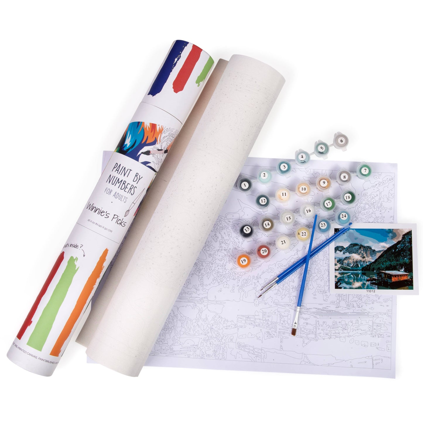 Norwegian Fjord Cabin – Scenic Paint by Number Kit