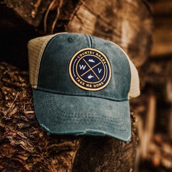 Distressed WV Patch Trucker Hat
