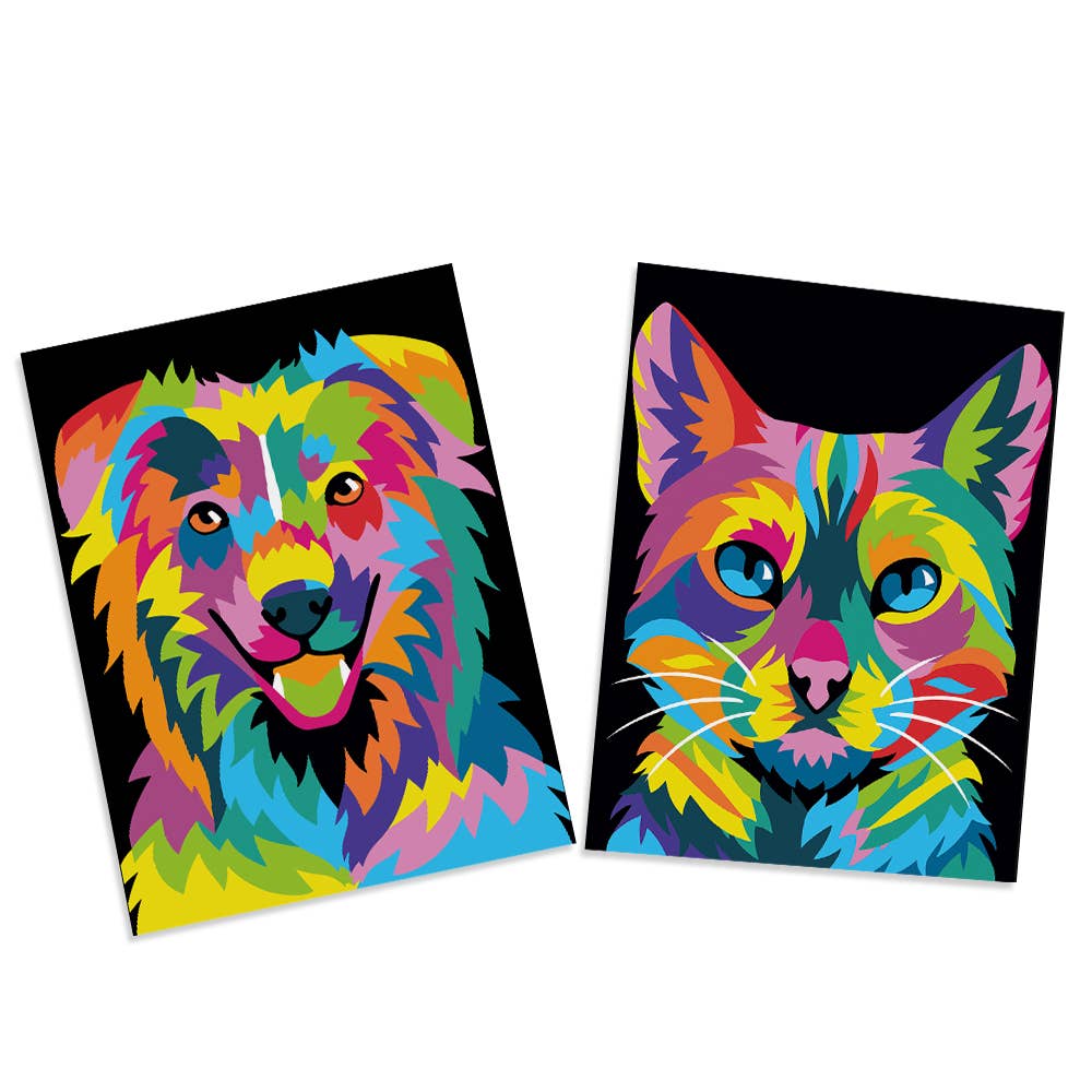 Colorful Cat & Dog Duo – Kids Paint by Number Kit (Ages 7+)