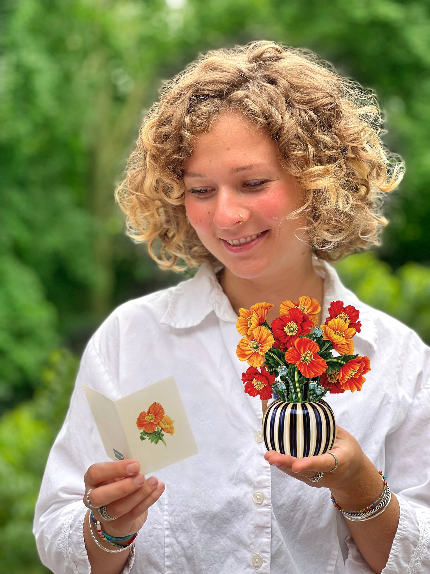 Mini French Poppies (10 Pop-up Greeting Cards)