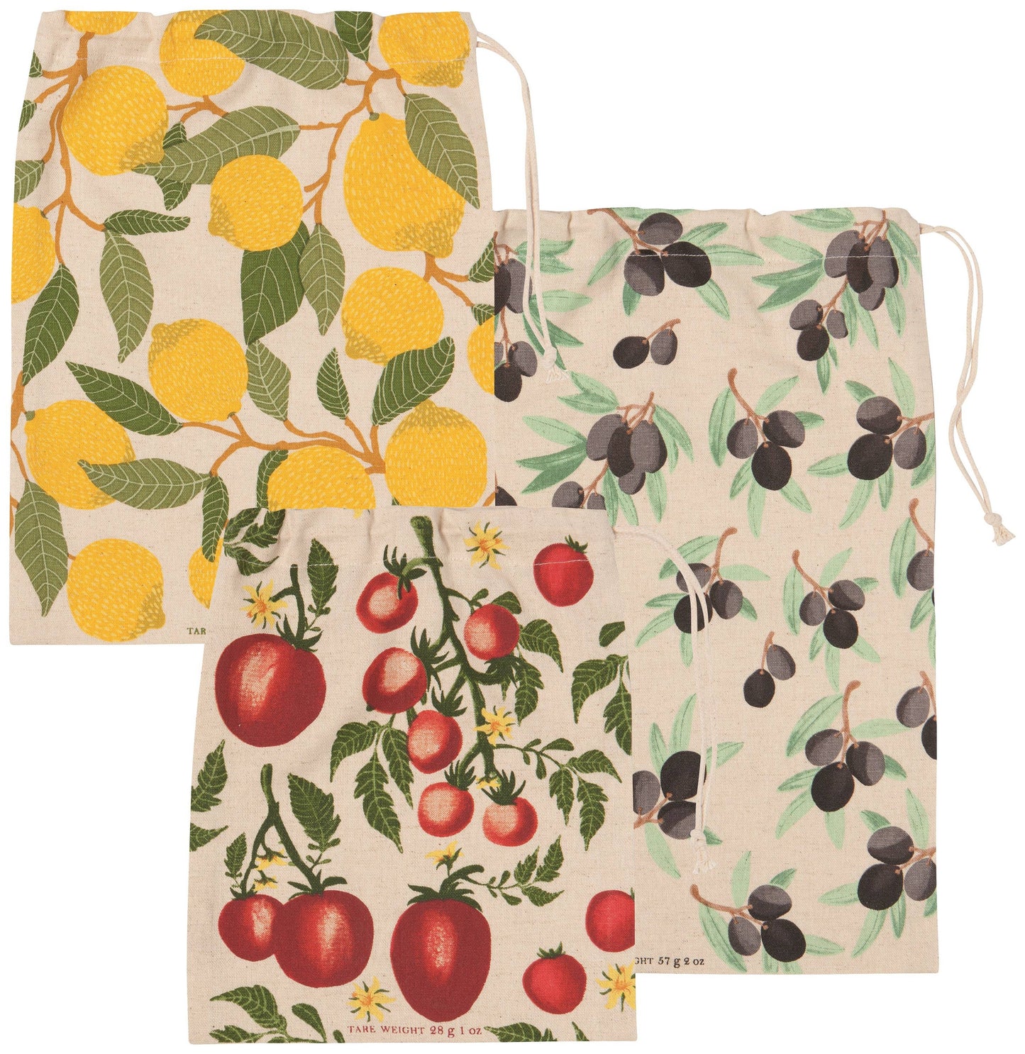 Mediterranean Reusable Produce Bags Set of 3