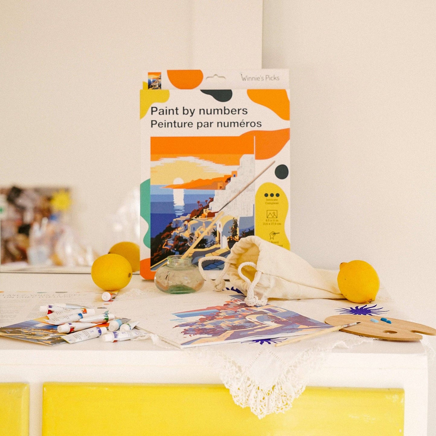 Santorini Sunset – Mediterranean Paint by Number Kit