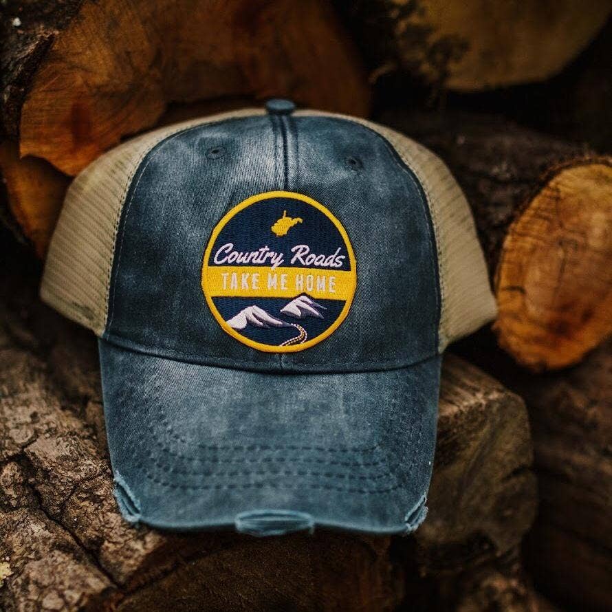 Distressed Country Roads Patch Trucker Hat