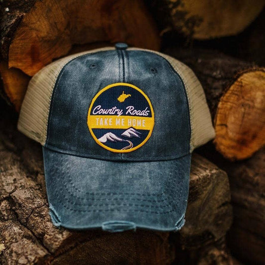 Distressed Country Roads Patch Trucker Hat