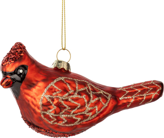 Glass Cardinal Ornament