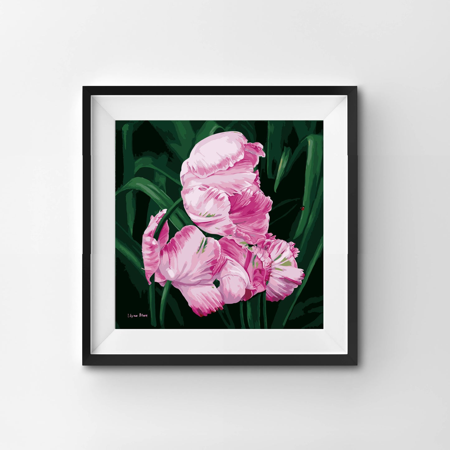 Pink Peonies in Bloom – Moody Floral Paint by Number Kit