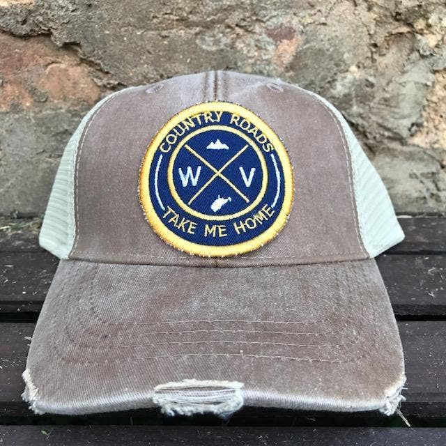 Distressed WV Patch Trucker Hat