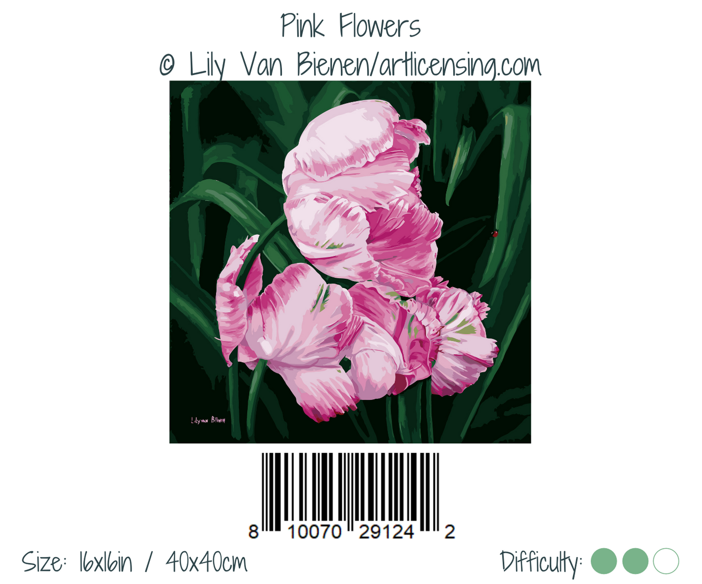 Pink Peonies in Bloom – Moody Floral Paint by Number Kit