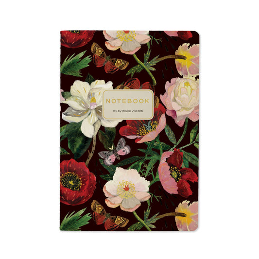 Midnight Peony Notebook – Blooms Beneath the Moonlight