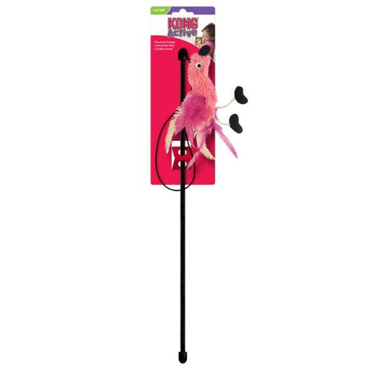 KONG Feather Teaser Cat Toy – Crinkle Wand with Premium Catnip
