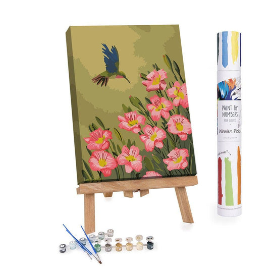 Hummingbird in Bloom – Nature-Inspired Paint by Number Kit