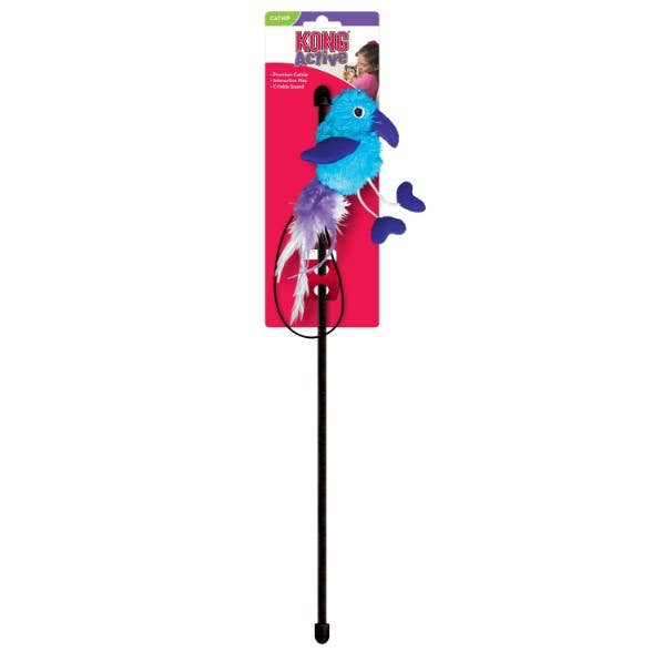KONG Feather Teaser Cat Toy – Crinkle Wand with Premium Catnip