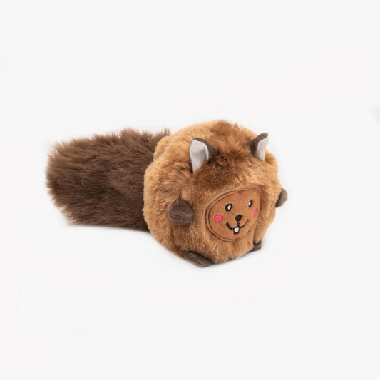 ZippyPaws Bushy Throw Squirrel Dog Toy – Crinkle Tail & Squeaky Plush for Fetch