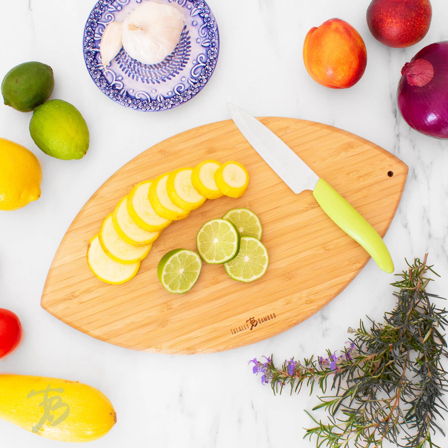 Football-Shaped Bamboo Cutting Board & Charcuterie Tray – Game Day Ready