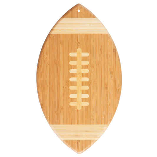 Football-Shaped Bamboo Cutting Board & Charcuterie Tray – Game Day Ready