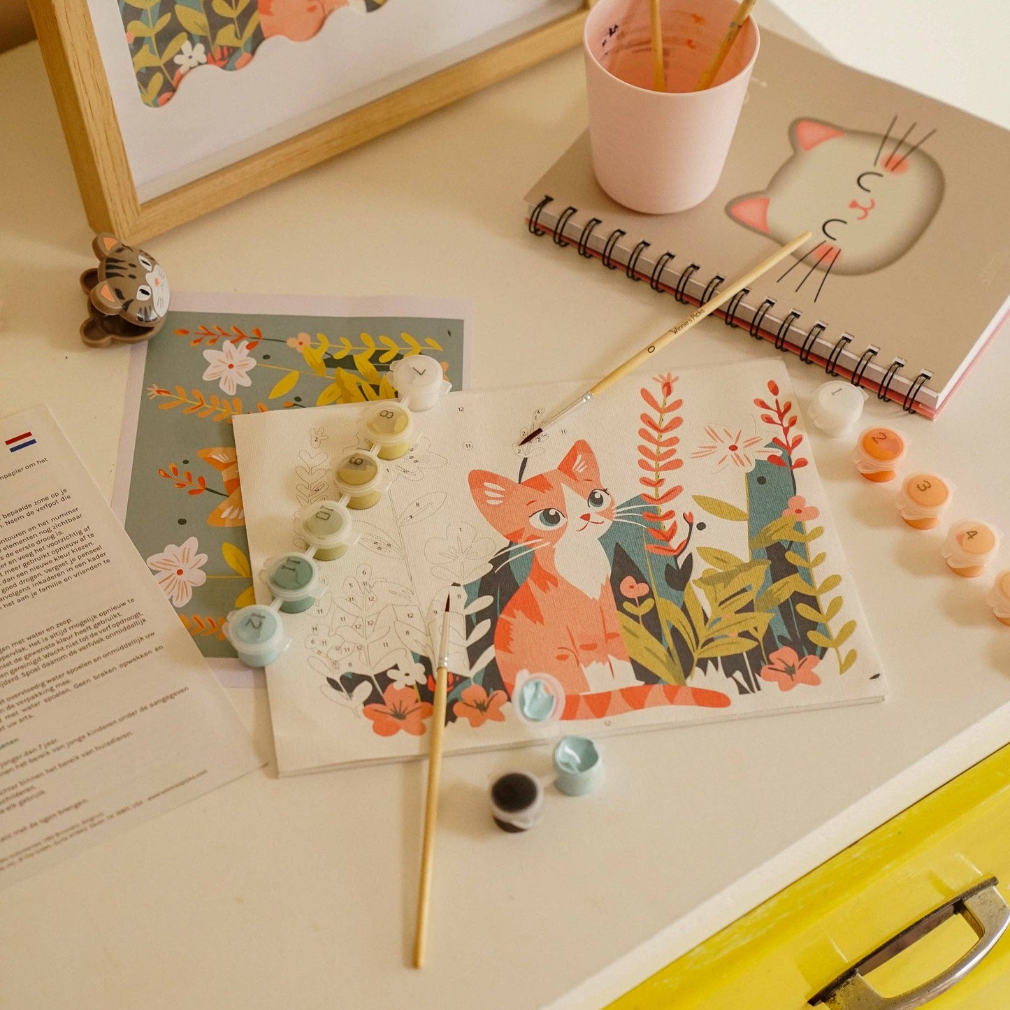 Kitten’s Floral Haven – Kids Paint by Number Kit (Ages 8+)