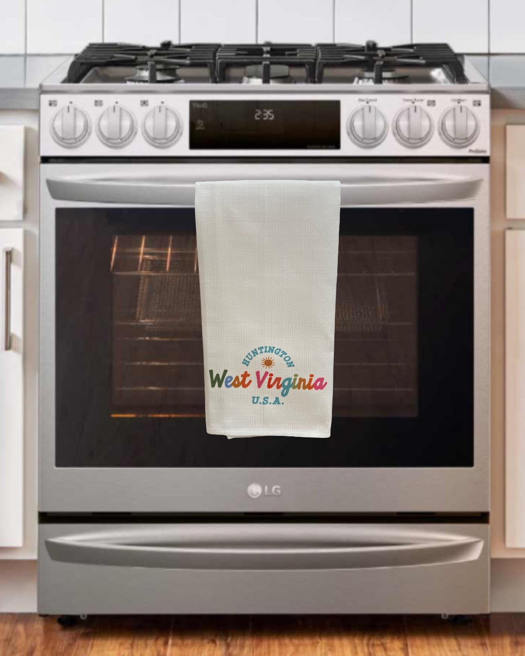 Sunny Huntington WV Tea Towel