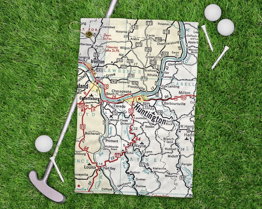 Huntington Map Golf Towel