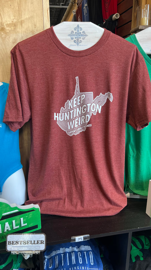 Keep Huntington Weird Rust Crew Neck Short Sleeve