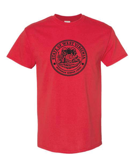 Mothman State Seal Red Crew Neck Short Sleeve