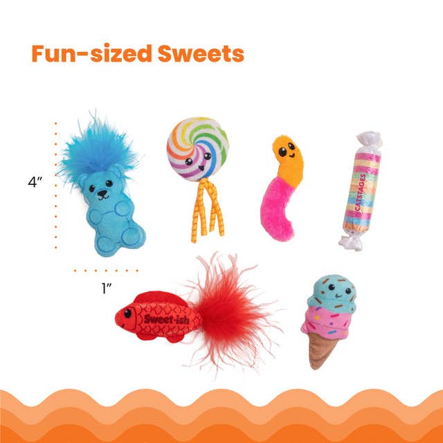 Candy 6-Pack Catnip Cat Toys – Crinkle, Feather & Easter Basket Fun