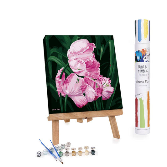 Pink Peonies in Bloom – Moody Floral Paint by Number Kit