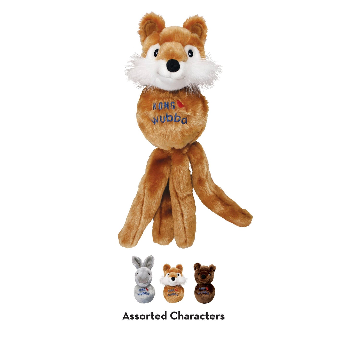KONG Wubba Friends Dog Toy – Soft Plush Squeaky Tug & Fetch Toy