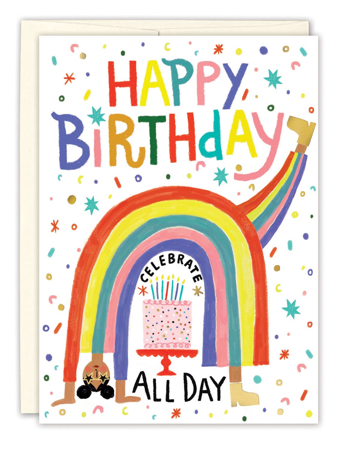 Rainbow Celebrate All Day Birthday Card