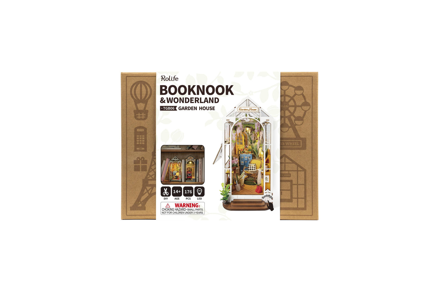 Rolife Holiday Garden House DIY Book Nook Kit