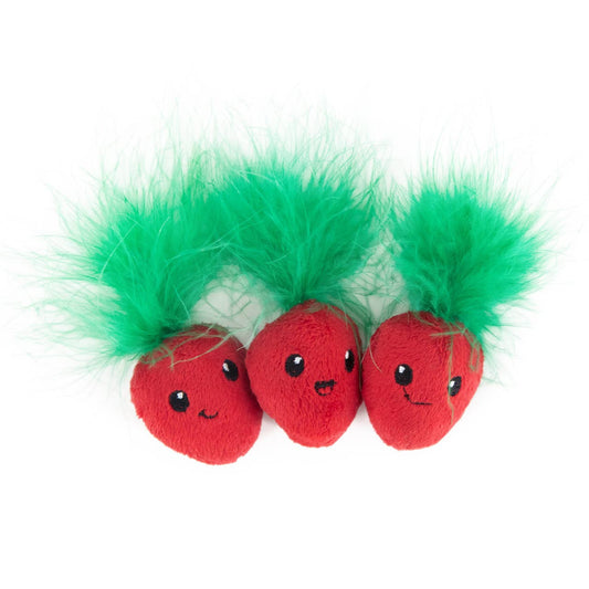 Catstages Straw-Babies 3-Pack – Catnip Dental Cat Toys with Feathers & Crinkle