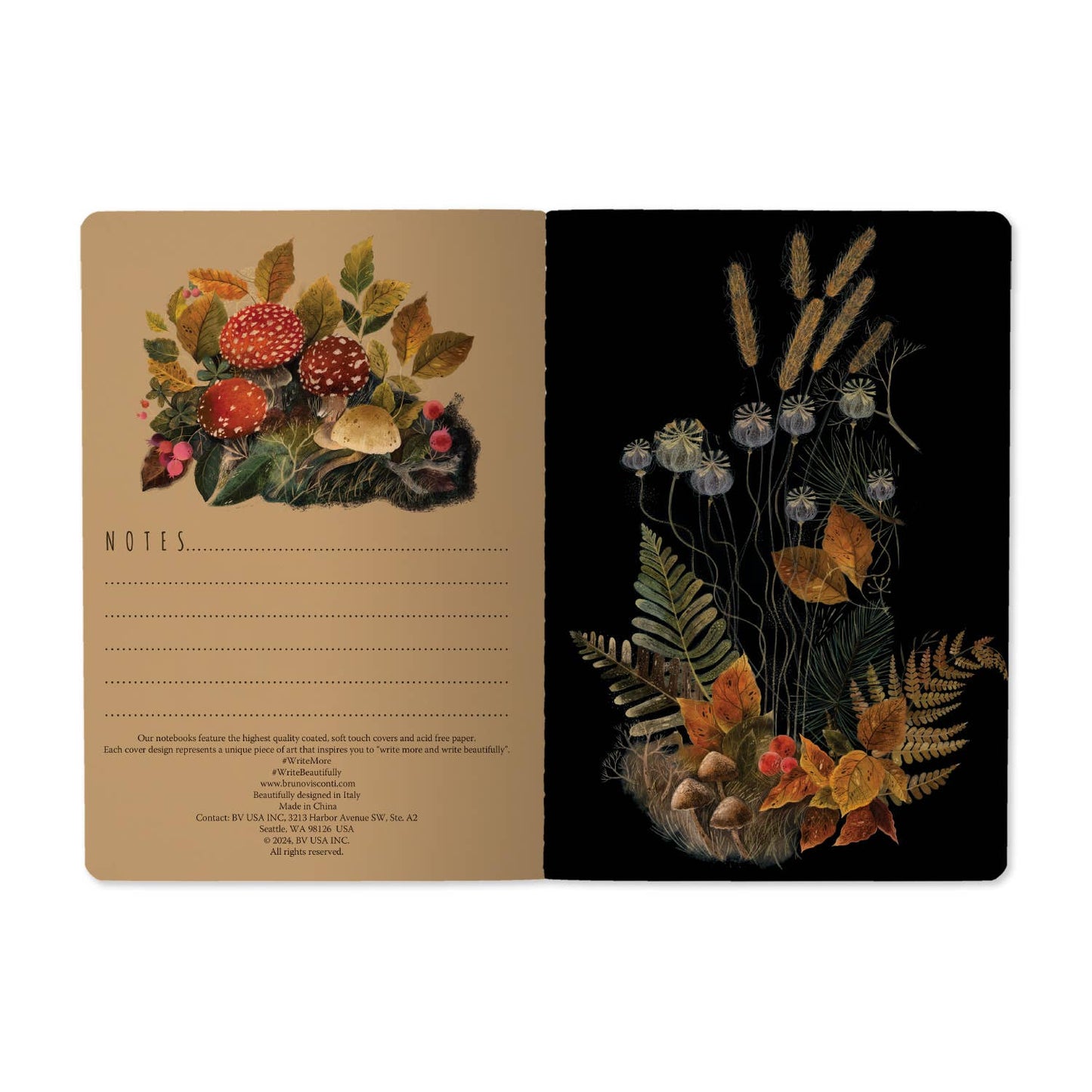 Forest Whimsy Notebook – Mushrooms & Moonlight Moments