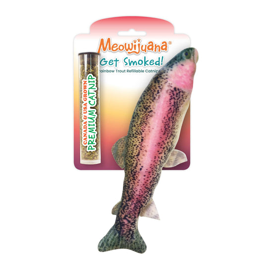 Meowijuana Get Smoked Rainbow Trout Catnip Toy – Refillable & Organic