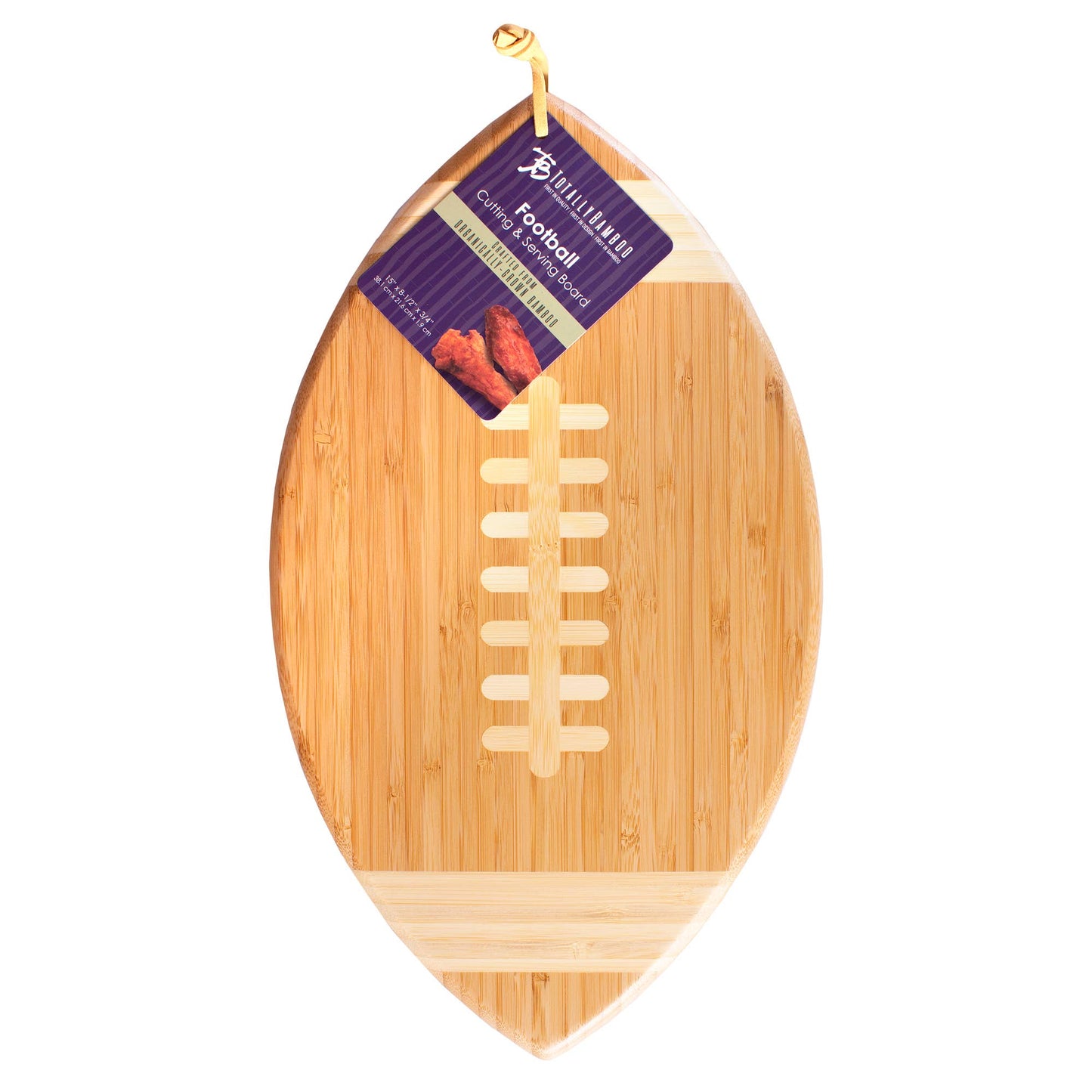 Football-Shaped Bamboo Cutting Board & Charcuterie Tray – Game Day Ready